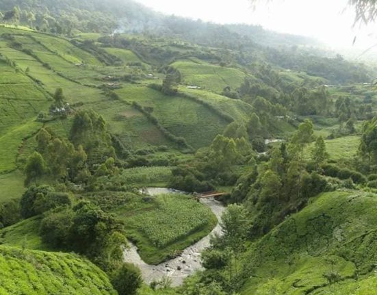 A panoramic photograph of river Mathioya in Murang'a County,Kenya.