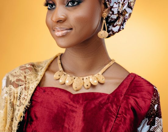 photo of African woman in traditional dress.